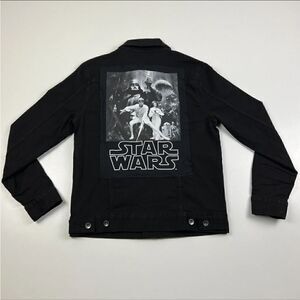 Star Wars Disney Movie Poster Patch Black Denim Jean‎ Jacket Size Small/Medium